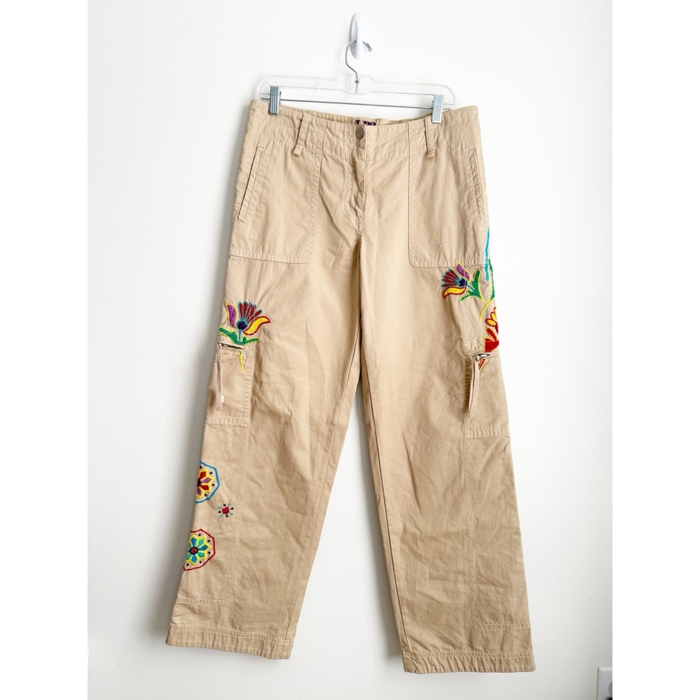 JW Los Angeles Johnny Was Embroidered Cargo Pants
